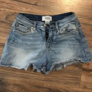 Pink jean shorts